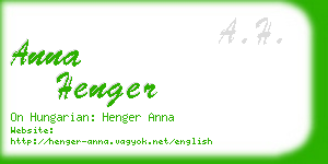 anna henger business card